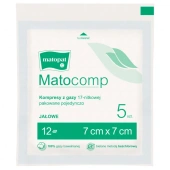 Kompresy gazowe jałowe 12W 7cm x 7cm x 5 sztuk