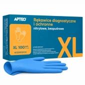 Rękawice diagnostyczne i ochronne nitrylowe bezpudrowe XL APTEO x 100 sztuk